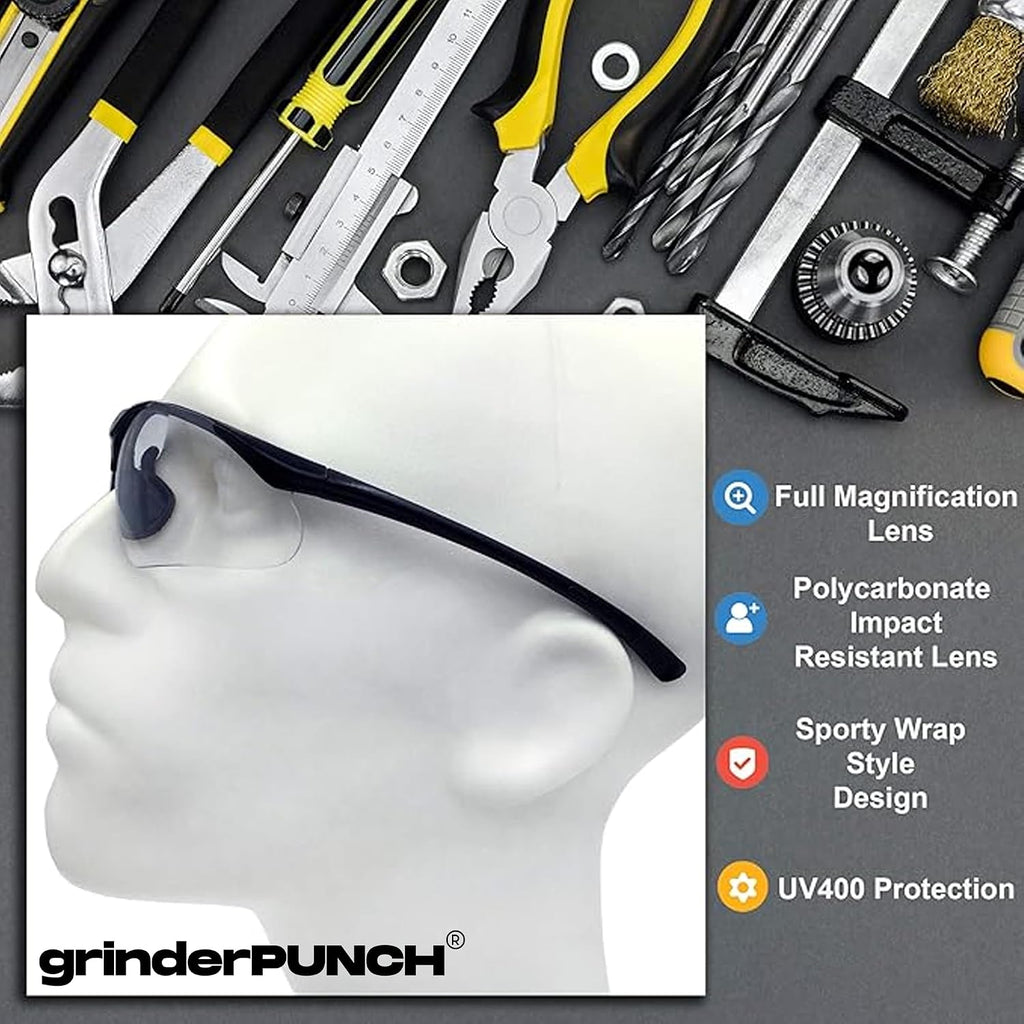 ANSI Z87 Magnifying Safety Glasses Readers Reading Men Women | ANSI Z87 Impact Resistant, Full Lens Magnifying Safety