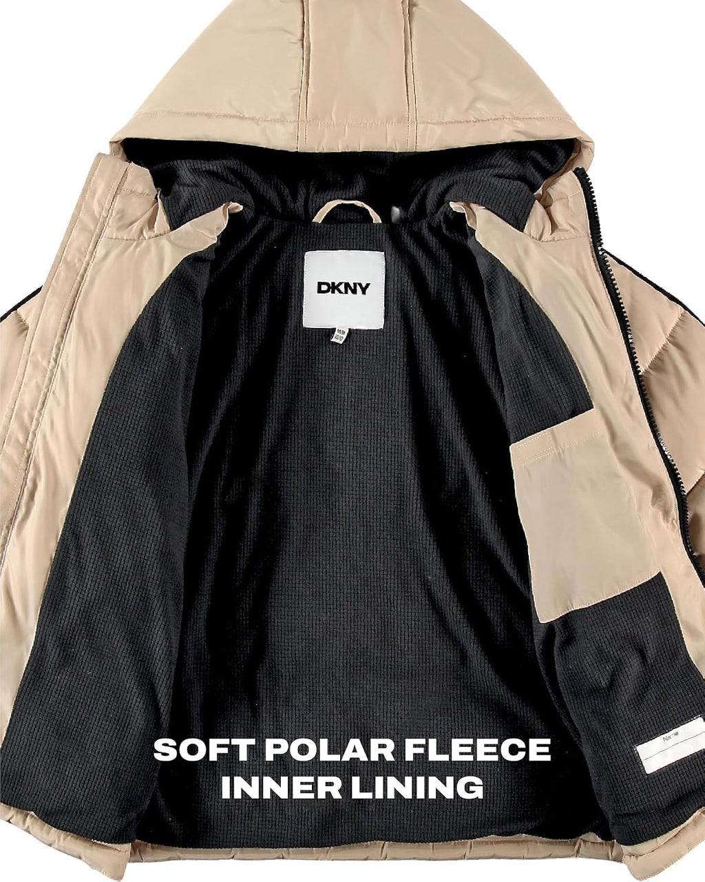 DKNY Boys Winter Jacket,Heavyweight Fleece Lined Puffer,Quilted Coat, Hat | Soft Polar Fleece Lined Warmth, Water