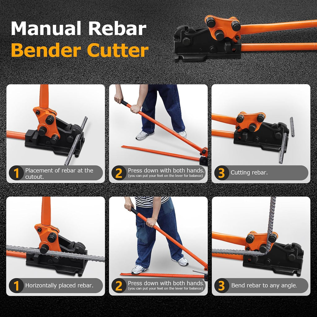 Manual Rebar Cutter and Bender,for Construction Site and Home-use,Removable Rebar Shears, Rebar Bending Machine
