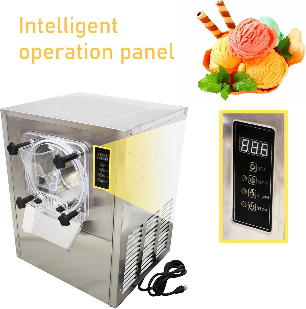 Desktop Hard Ice Cream Machine Commercial Fully Automatic High Yield