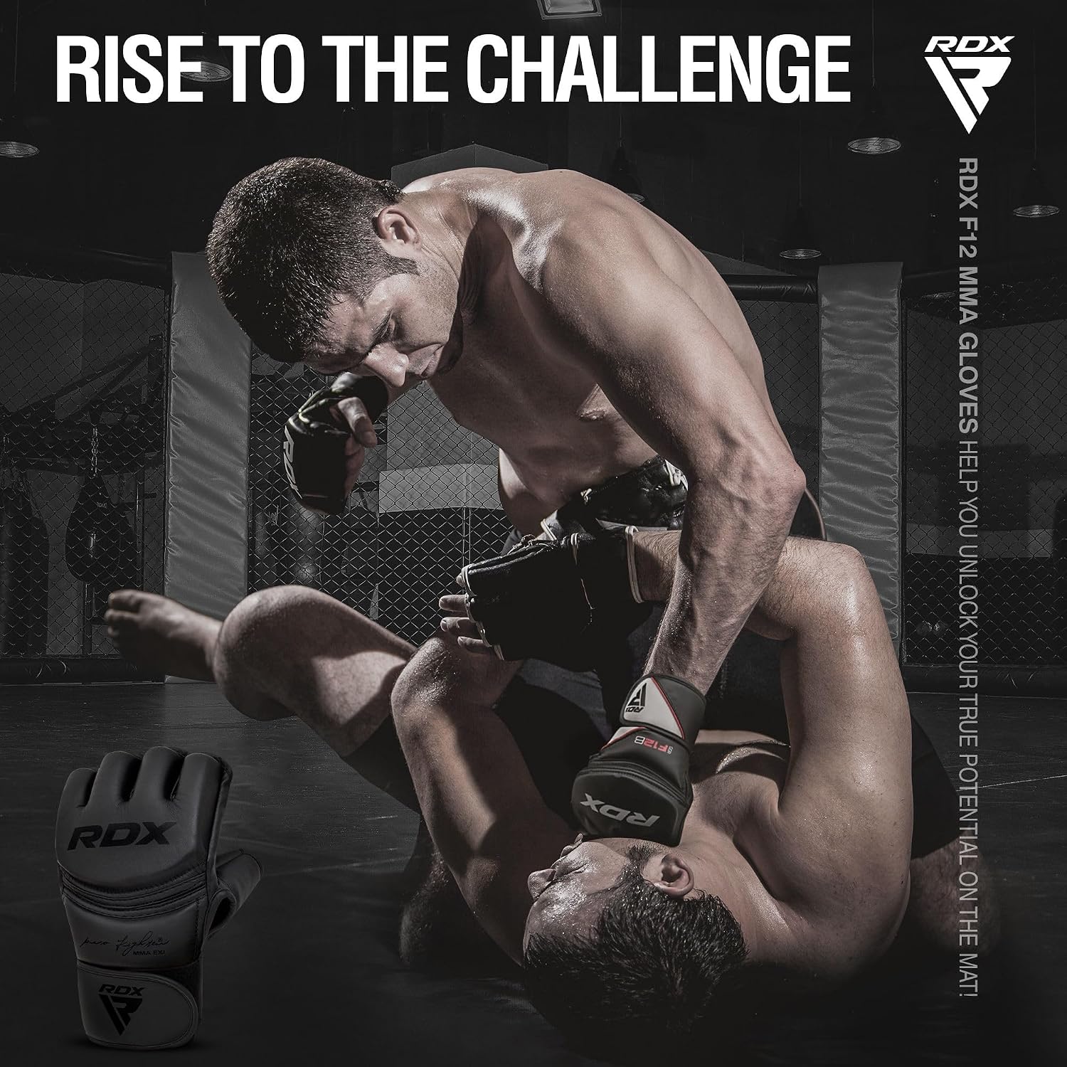 MMA Gloves Grappling Sparring, Maya Hide Leather, Boxing Gloves Men Women Muay Thai Martial Arts Training, Half