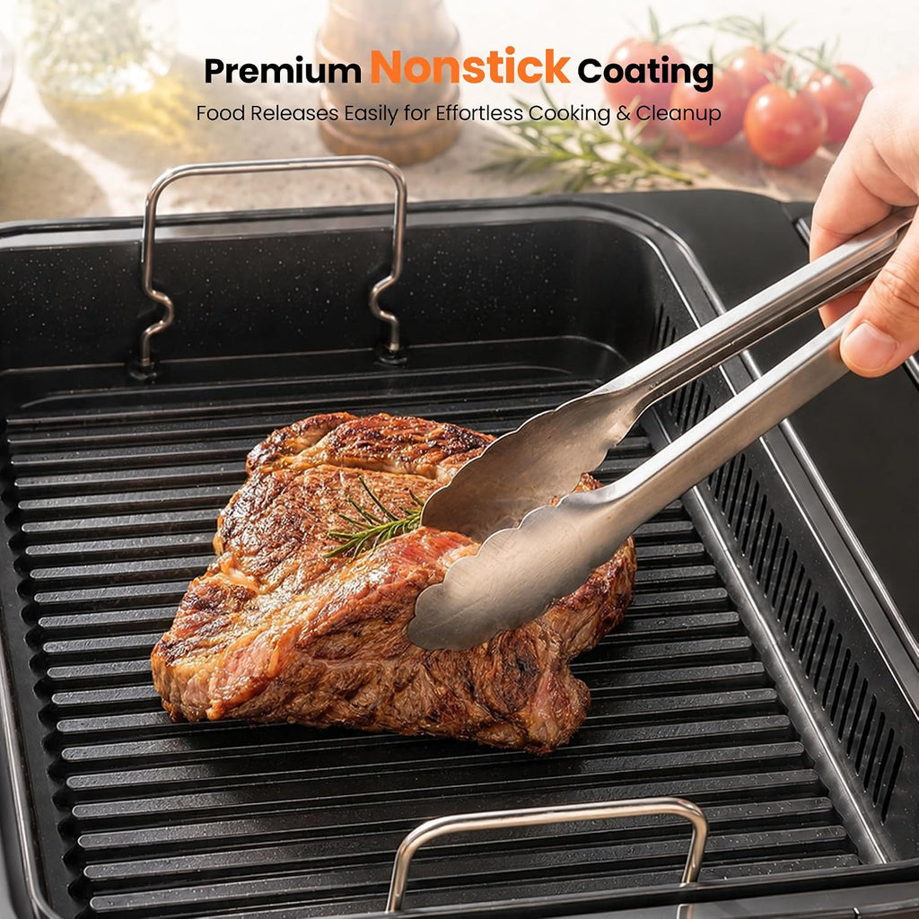 Smokeless Indoor Grill & Electric Griddle, 2-in-1 Countertop Grill