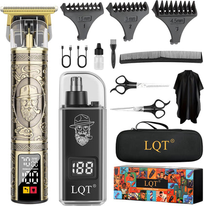 Hair Clippers for Men 2 in 1 Beard and Mustache Trimmer for Men T Liners Trimmers Electric Cordless Nose and Ear Hair