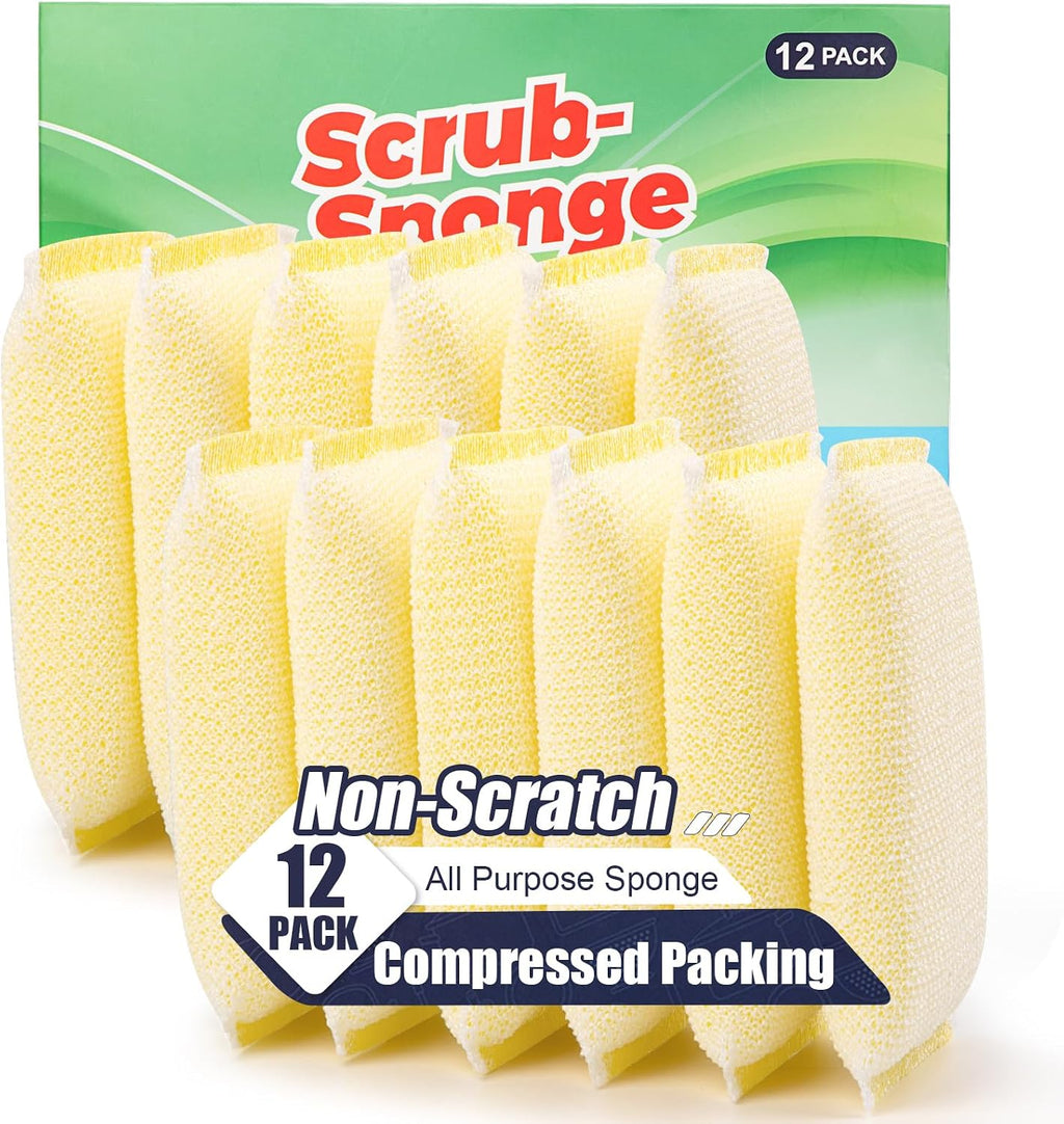 All-Purpose Non Scratch Sponges，Sponges Kitchen for Washing and Cleaning Dishes, Non-Stick Cookware,Premium Scrub and