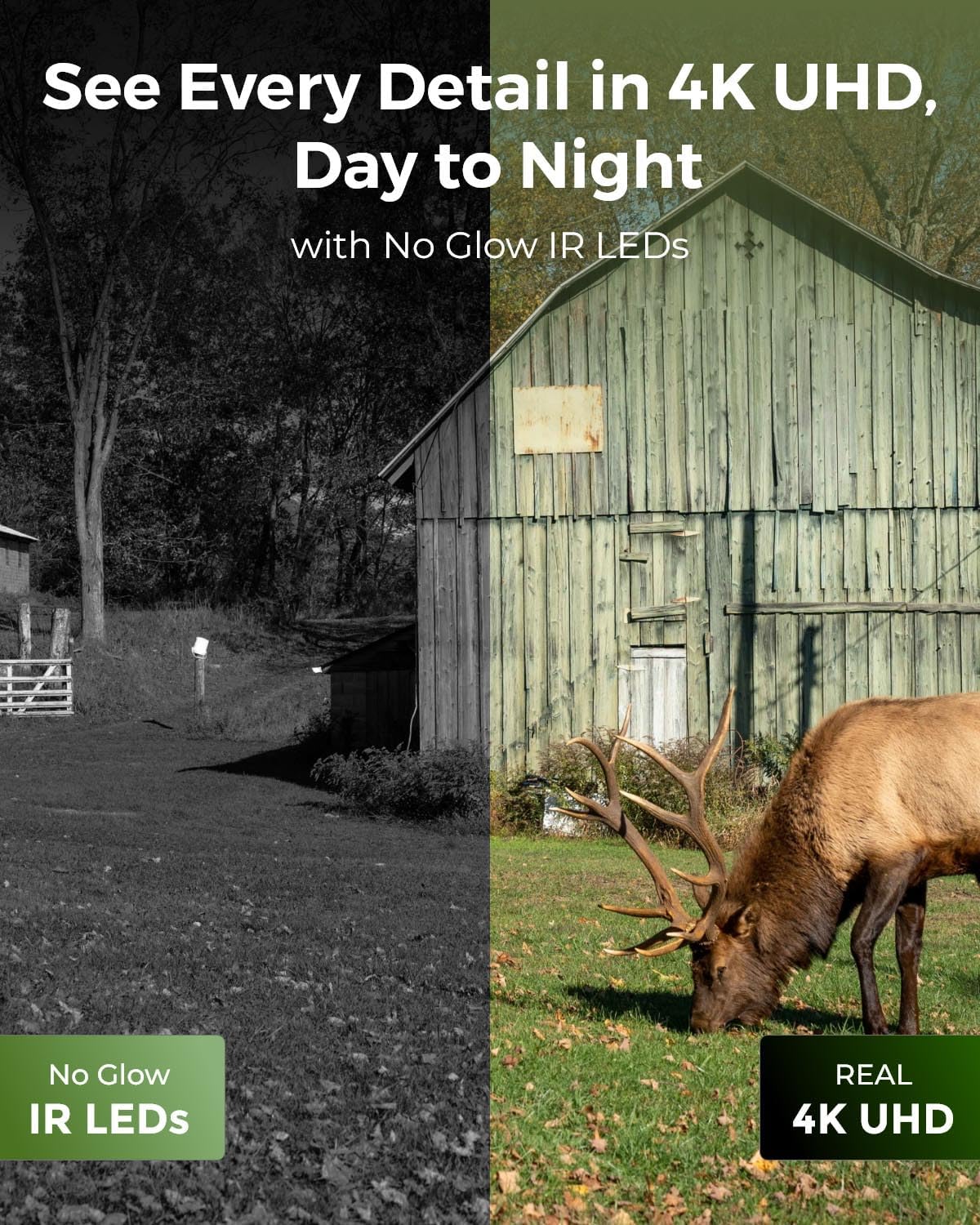 4K 4G LTE Cellular Trail Cameras, Solar Camera Outdoor Wireless | 8MP UHD Dual Lens & Live View , Animal Recognition