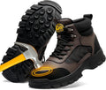 Mens Steel Toe Work Boots Comfortable Slip Resistant Safety Boot Durable Waterproof Lightweigh Construction Shoes