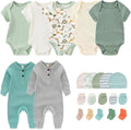 Newborn Layette Gift Set 22-Piece Baby Boy Girl Bodysuits Infant Outfits Essentials and Accessories 0-12 Months