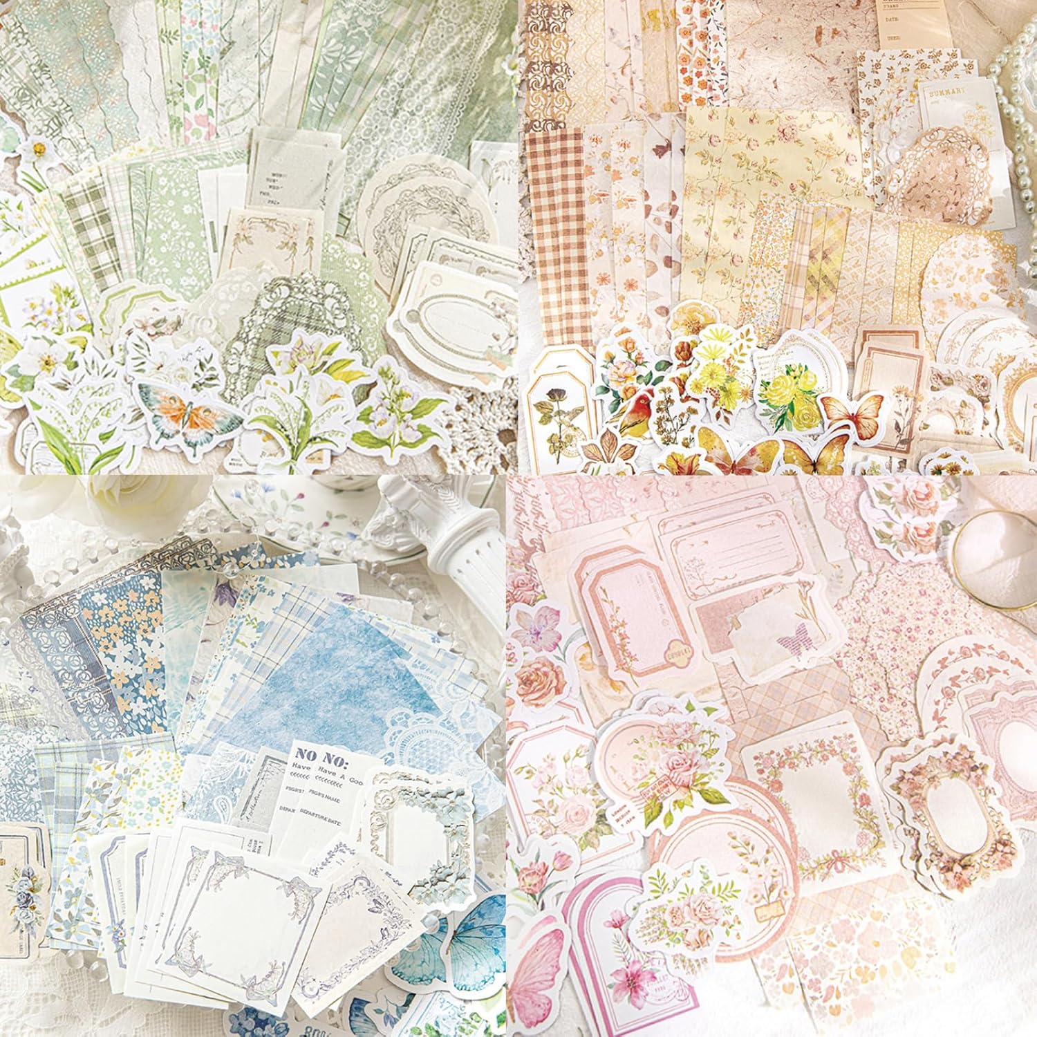 400 Sheets Scrapbook Papers Journaling Stickers Scrapbooking Supplies Kit Junk Journal Supplies Decorative Craft
