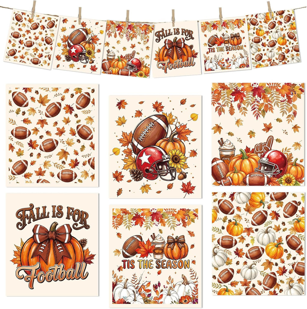 Fall Swedish Dishcloths, 6 PCS Football Pumpkin Kitchen Dish Cloth