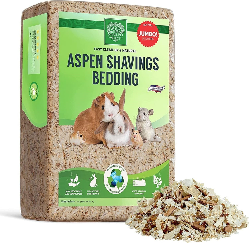 Premium Natural Aspen Bedding, Animal Bedding for Small Indoor and Outdoor Pets, Made in the USA, Jumbo Size 141 L