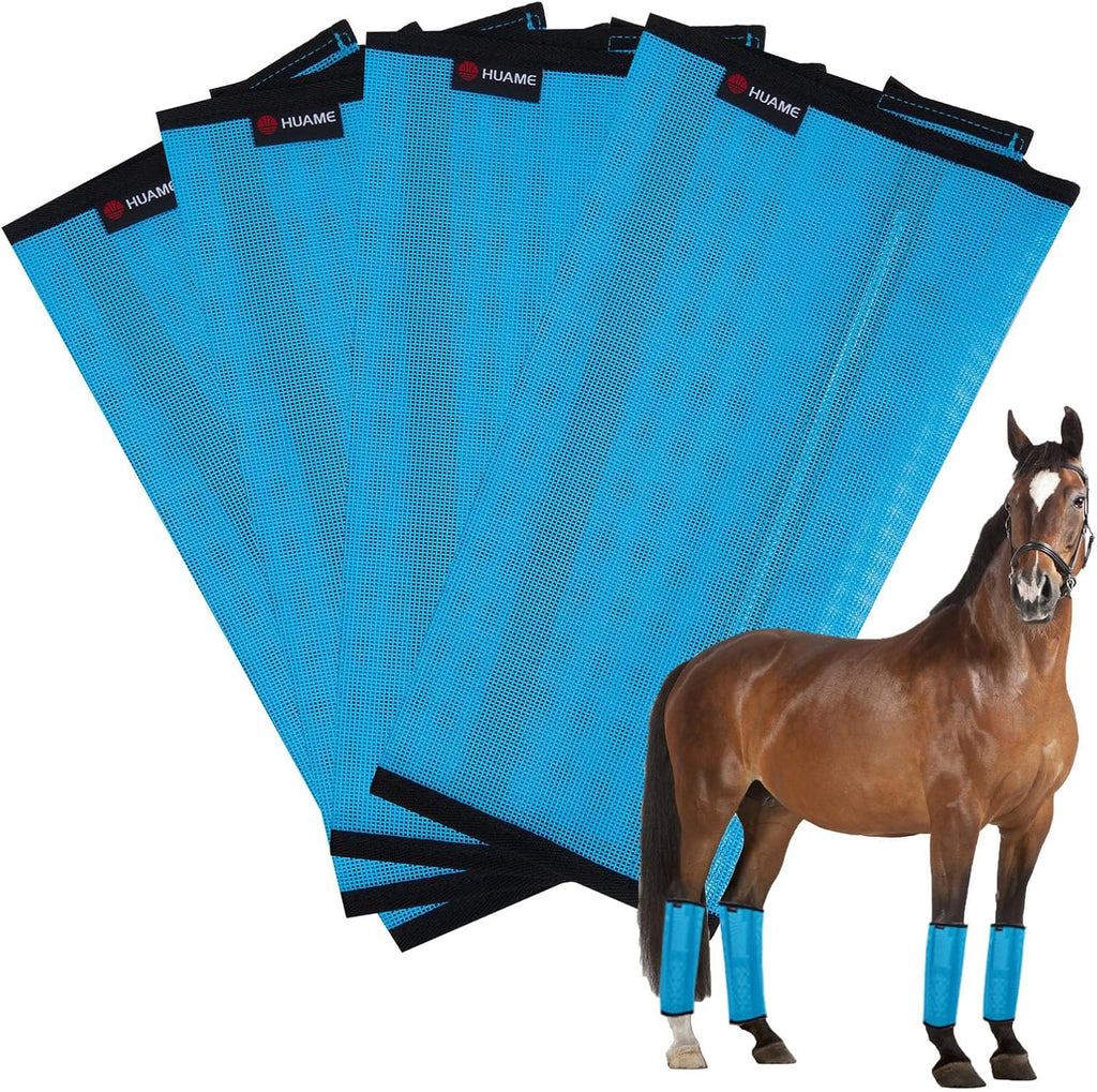 Horse Fly Boots, Breathable Mesh Protection Set of 4, Comfortable Horse Leggings, Breathable Mesh Design, Equine