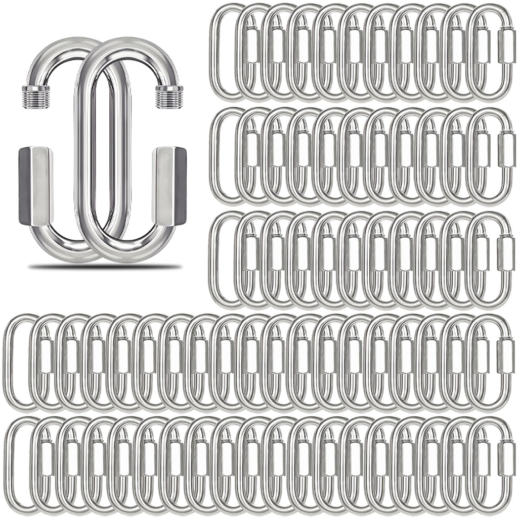 100PCS Quick Link, 2.36 in Heavy Duty Chain Link,Silver