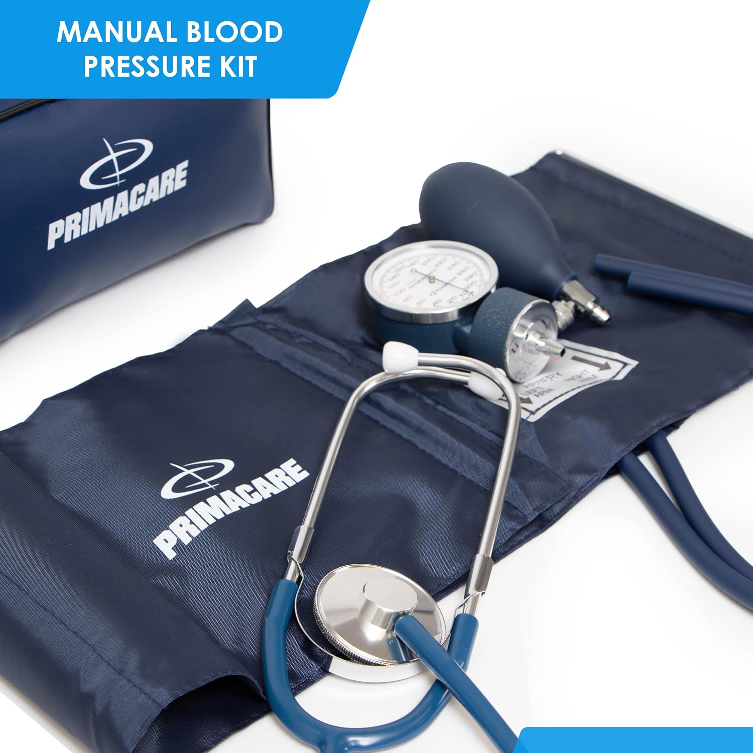 DS-9197-BL Professional Classic Series Manual Adult Size Blood Pressure Kit, Emergency Bp kit with Stethoscope and