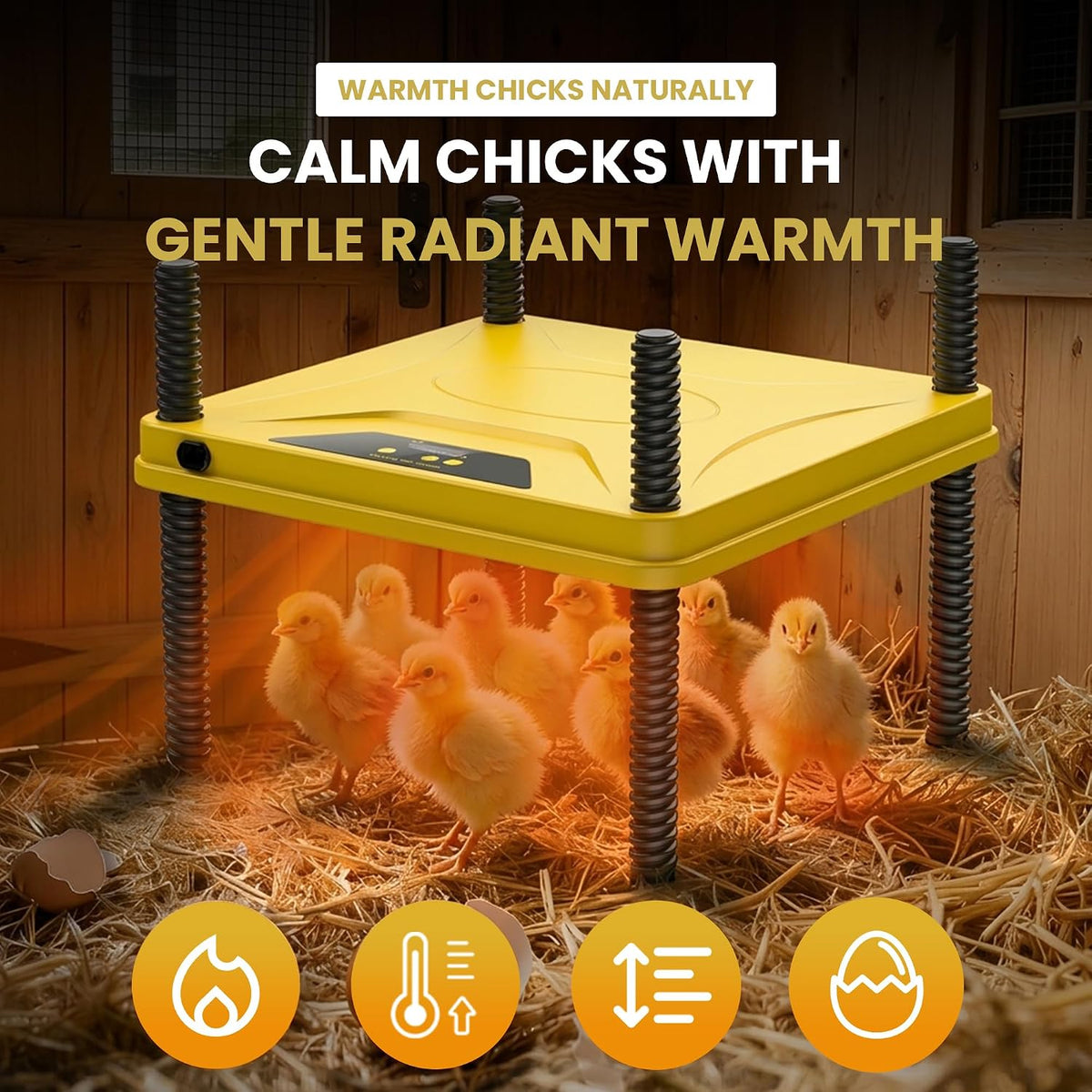 Chick Brooder Box and Heating Plate Starter Kit – Large Indoor Brooder Pen with 75W Adjustable Heat Plate, Feeder
