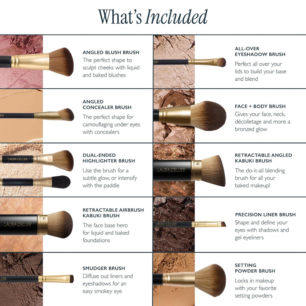 LAURA GELLER The Brush Vault - Makeup Brush Collection- 10 Count