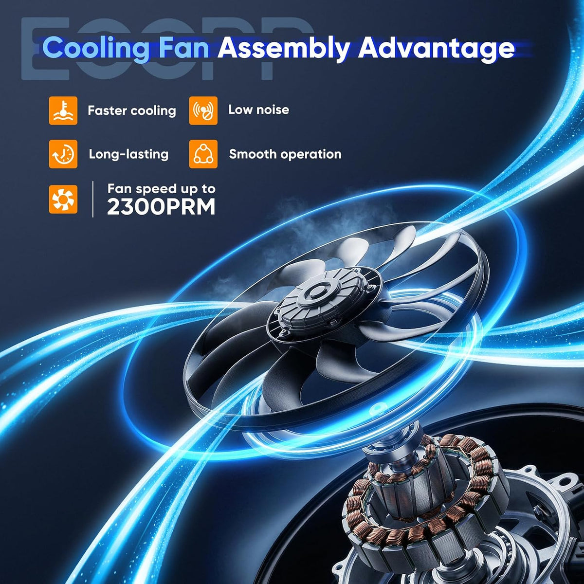 ECCPP 620-135 Engine Dual Radiator Fan fit for Ford Focus 2005-2007