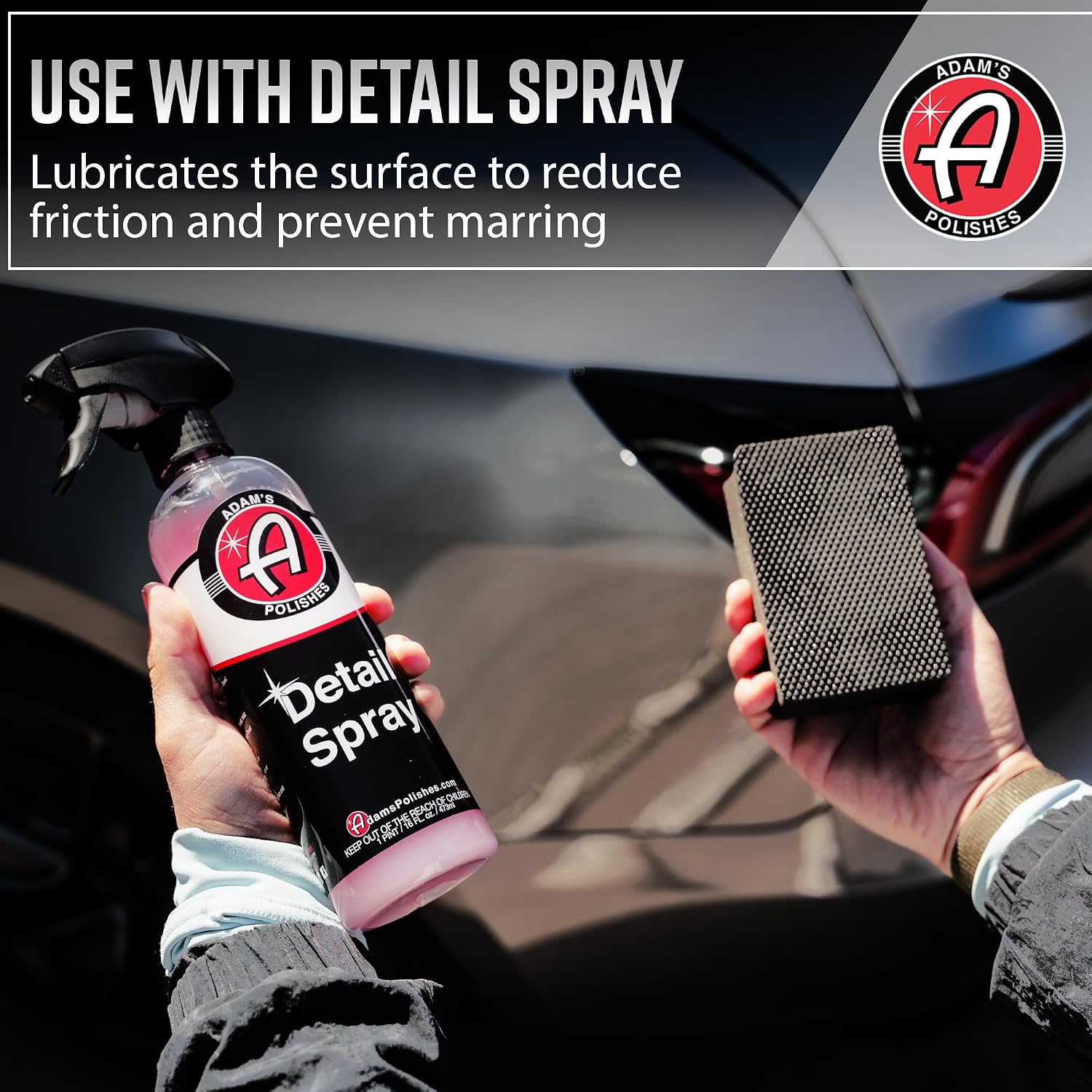 Adam's Clay Block (2pk) - Reusable Hybrid Clay Bar Sponges that Remove Embedded Residues Like Brake Dust, Paint