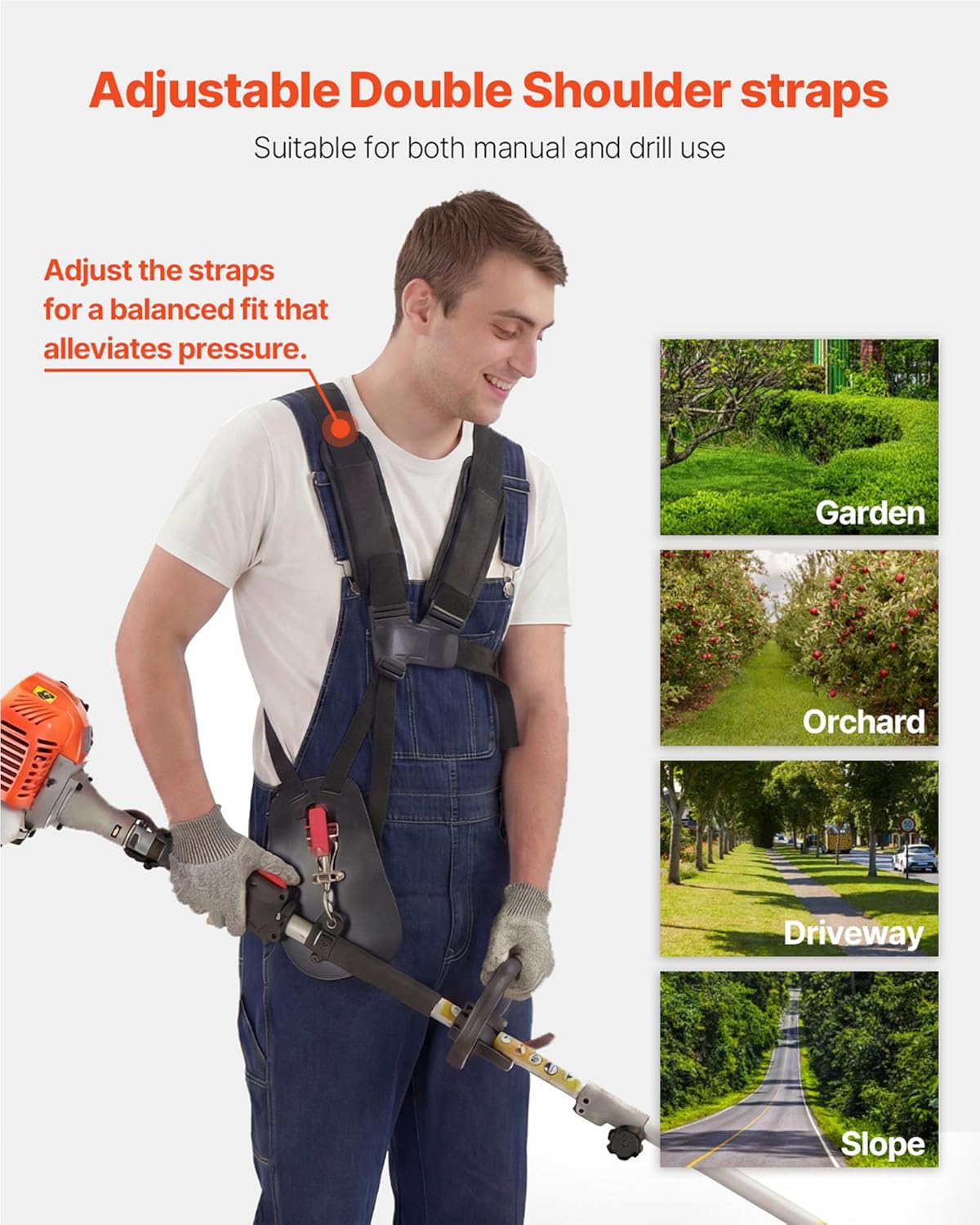 String Trimmer, 26cc 2 in 1 Weed Eater, 17" Grass Trimmer with 10" Brush Cutter, Weed Eater Gas Powered Shoulder