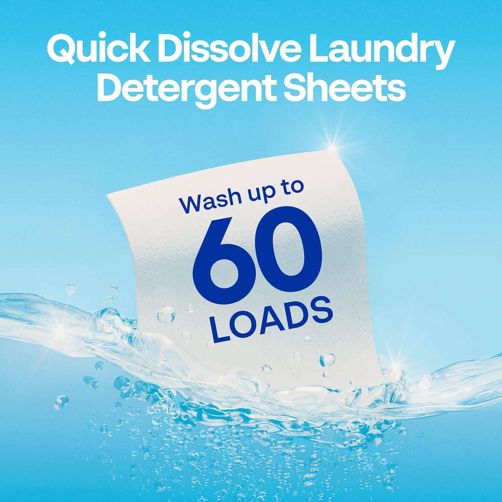 Laundry Detergent Sheets Fresh Scent 60 Loads