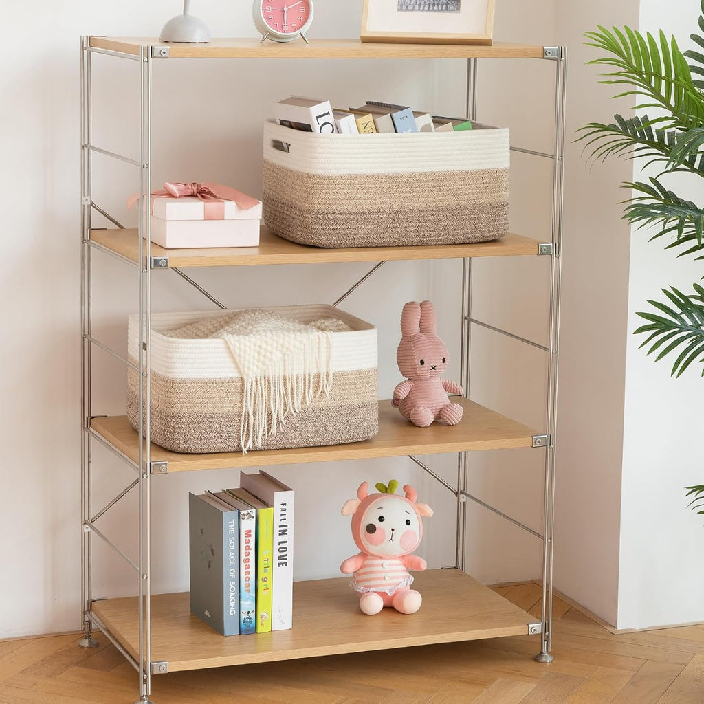 Large Storage Basket for Organizing, Woven Rope Basket for Shelves, Closet Organizer Bins for Clothes, Blanket, Toys