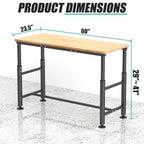 Workbench for Garage, Adjustable Height Work Table
