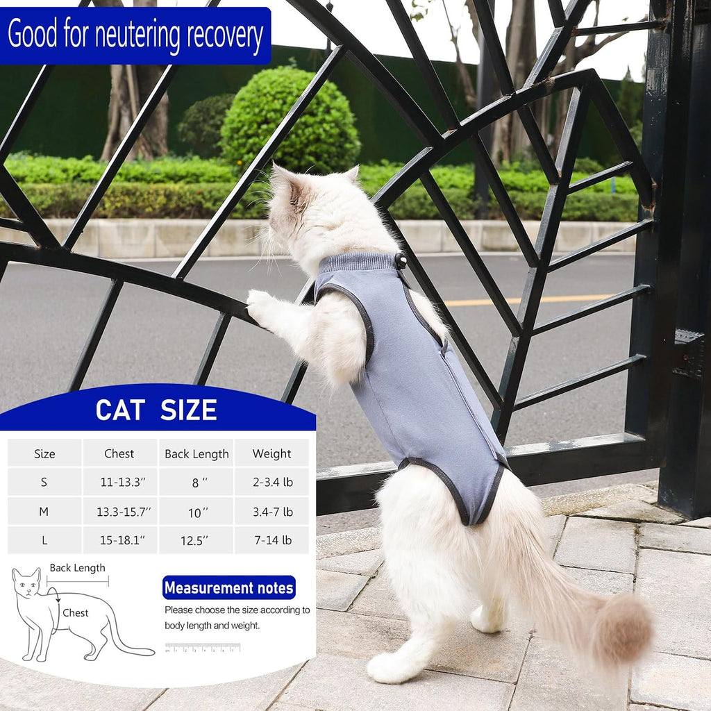 Cat Surgery Recovery Suit Cat Onesie for Cats After Surgery Spay Surgical Abdominal Wound Skin Diseases E-Collar