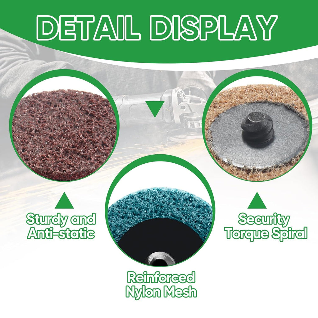 150 Pcs 2 Inch Surface Conditioning Discs Medium Grit Quick Change Sanding Discs for Die Grinders, Surface Stripping, Grinding, Polishing, and Burr Finishing