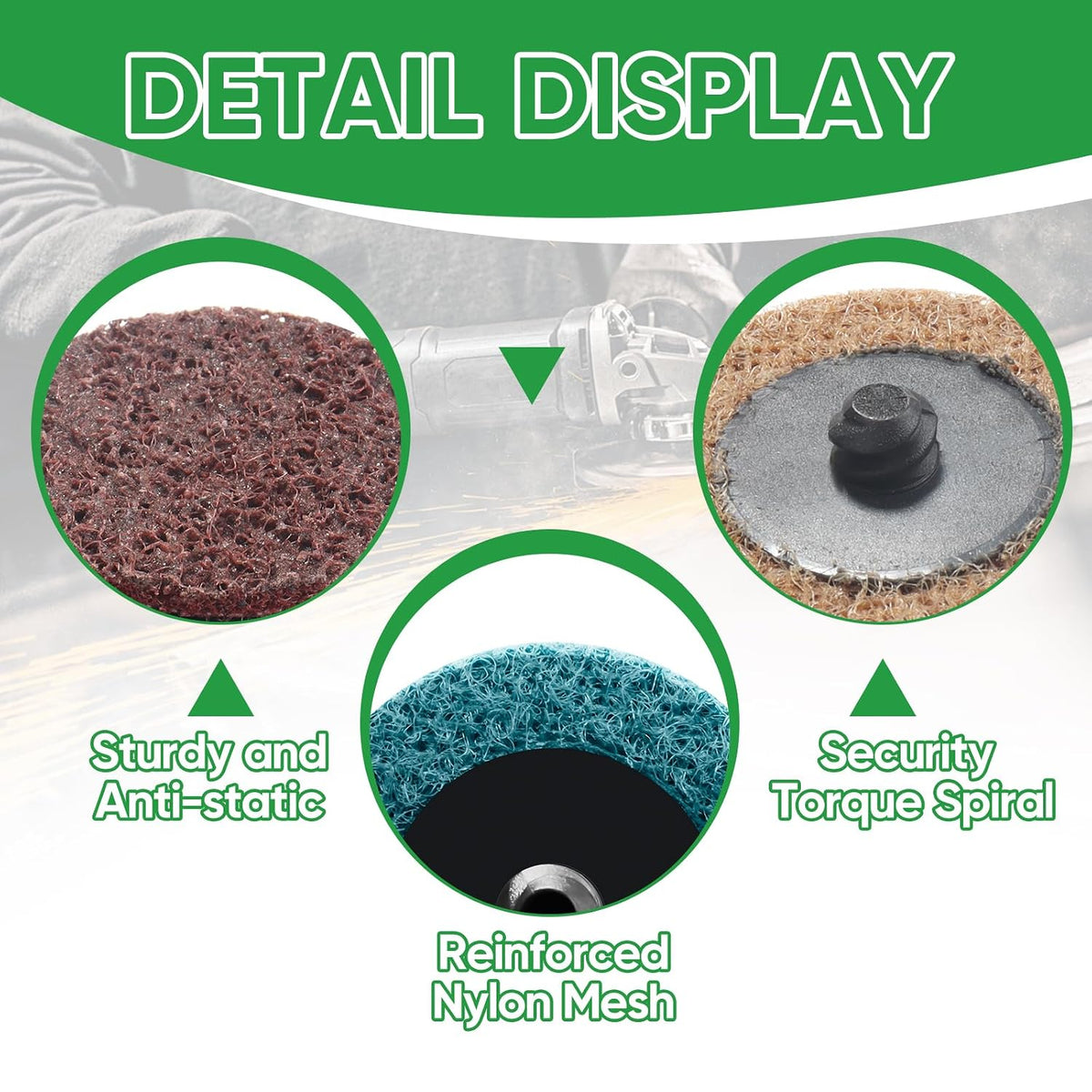 150 Pcs 2 Inch Surface Conditioning Discs Medium Grit Quick Change Sanding Discs for Die Grinders, Surface Stripping, Grinding, Polishing, and Burr Finishing