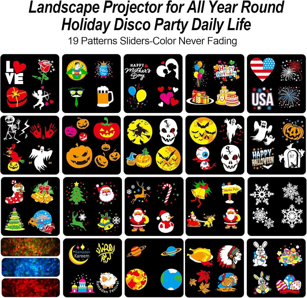 Brighter Halloween Decorations Projector Lights, 2026 Upgraded Holiday Projectors, Christmas Projector with 19 HD
