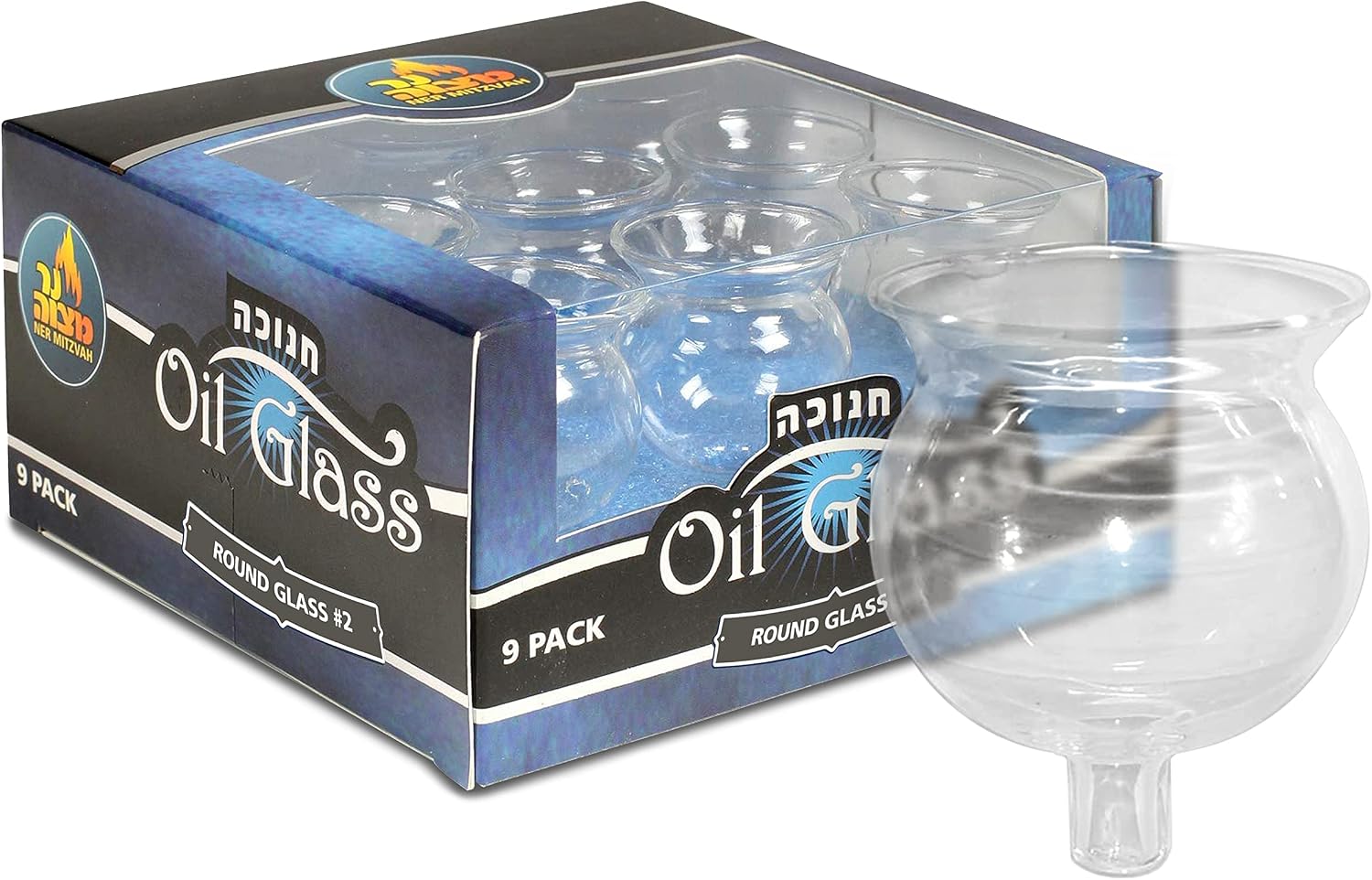 Hanukkah Menorah Glass Oil Cups - Elegant Holders for Oil for Shabbos and Chanukah – Durable Quality, Long-Lasting