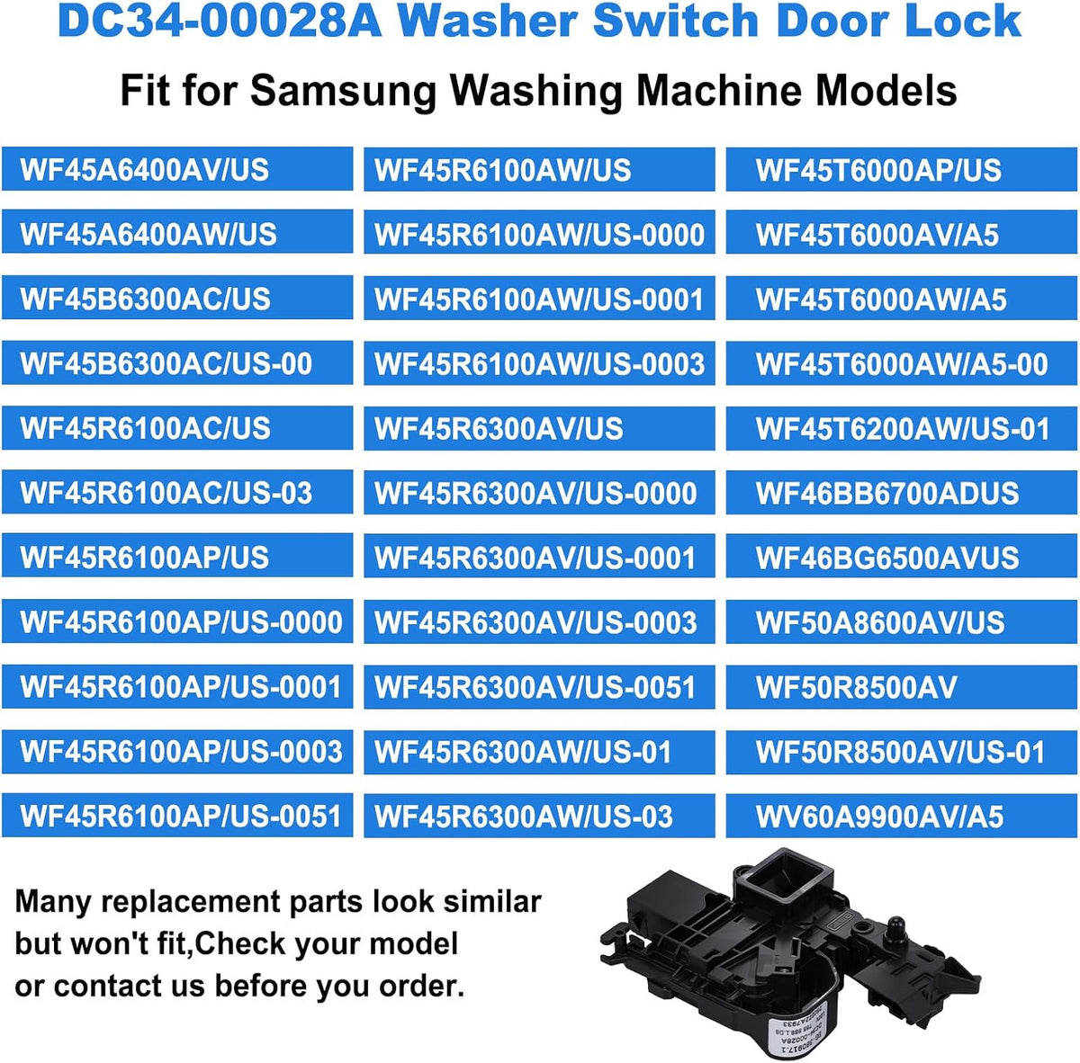 DC34-00028A Washer Switch Door Lock Replacement