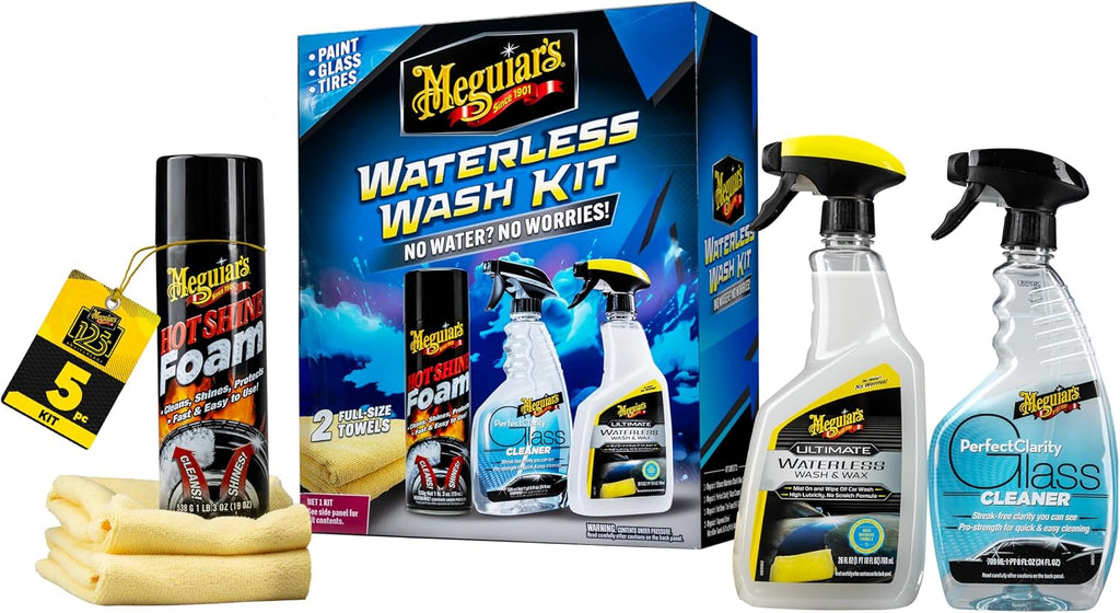 Waterless Wash Kit - This Premium Car Detailing Kit Gently Removes Dirt and Grime, Adds Shine and Protects Several