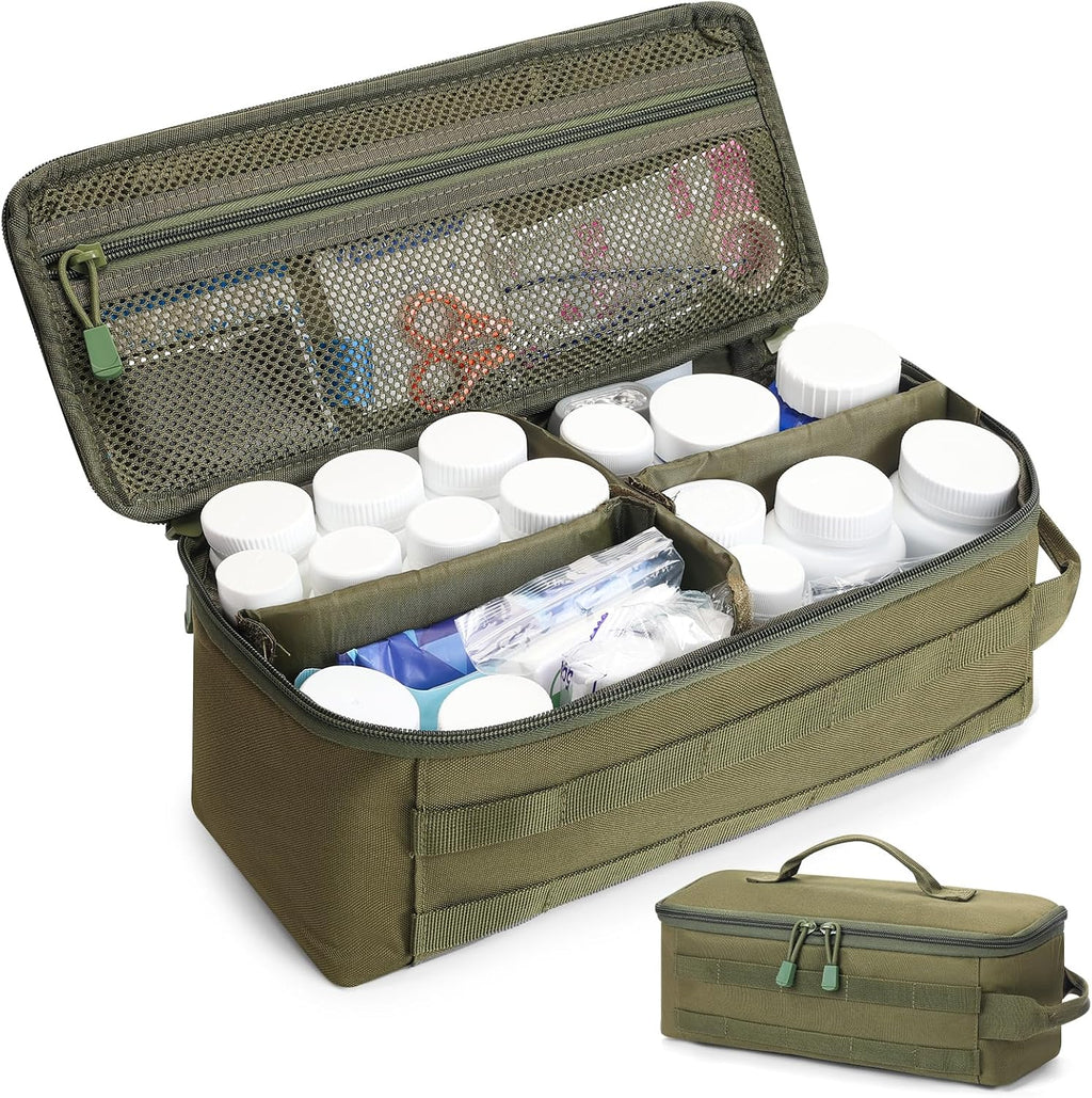First Aid Bag Empty Pill Box Organizer,Tactical Medical Bag Case,Portable EDC Travel Medicine Pill Bottle Organizer