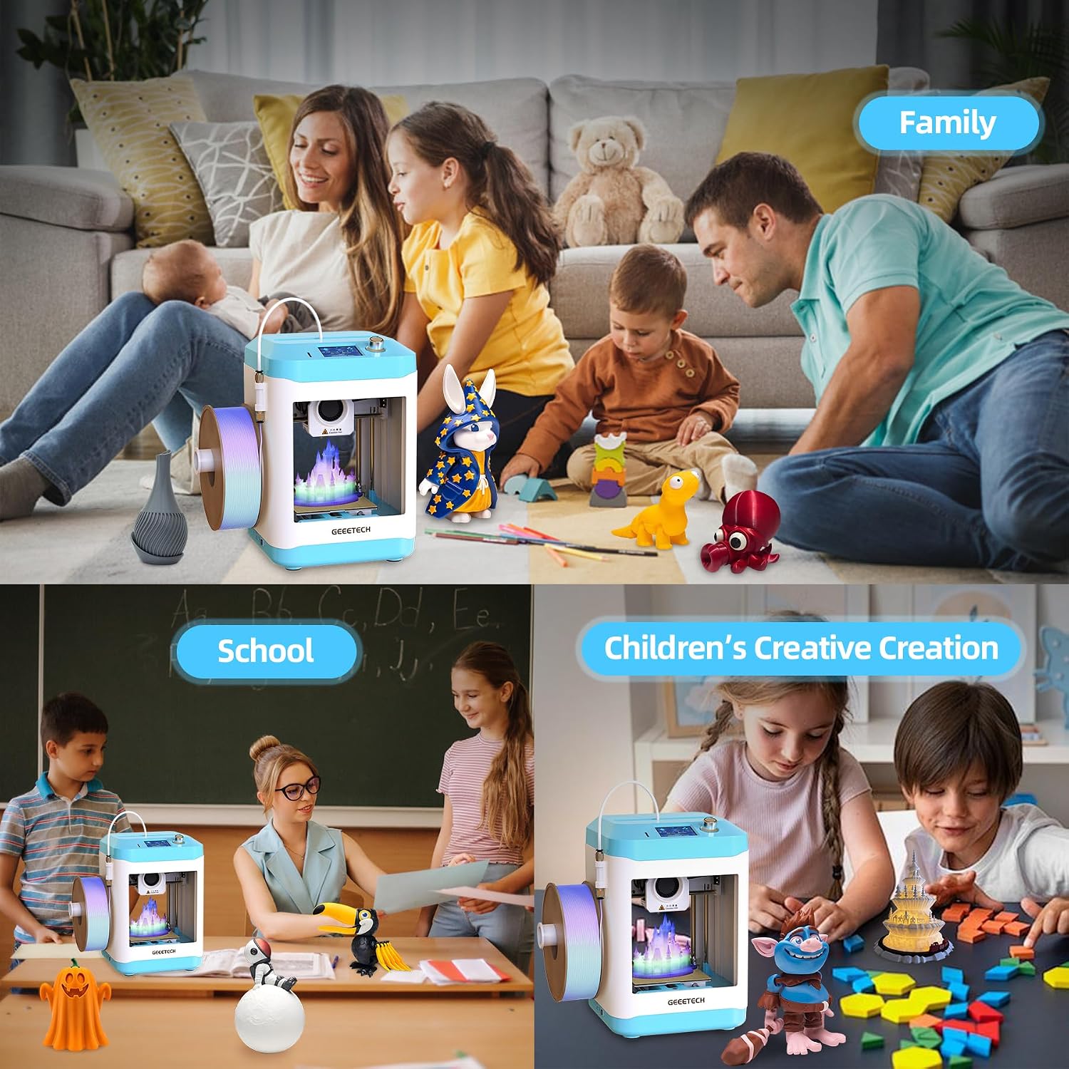 3D Printer for Kids & Beginners, High-Speed Mini 3D Printer | Auto-Leveling, Fully Open Source Pre-Assembled STEM