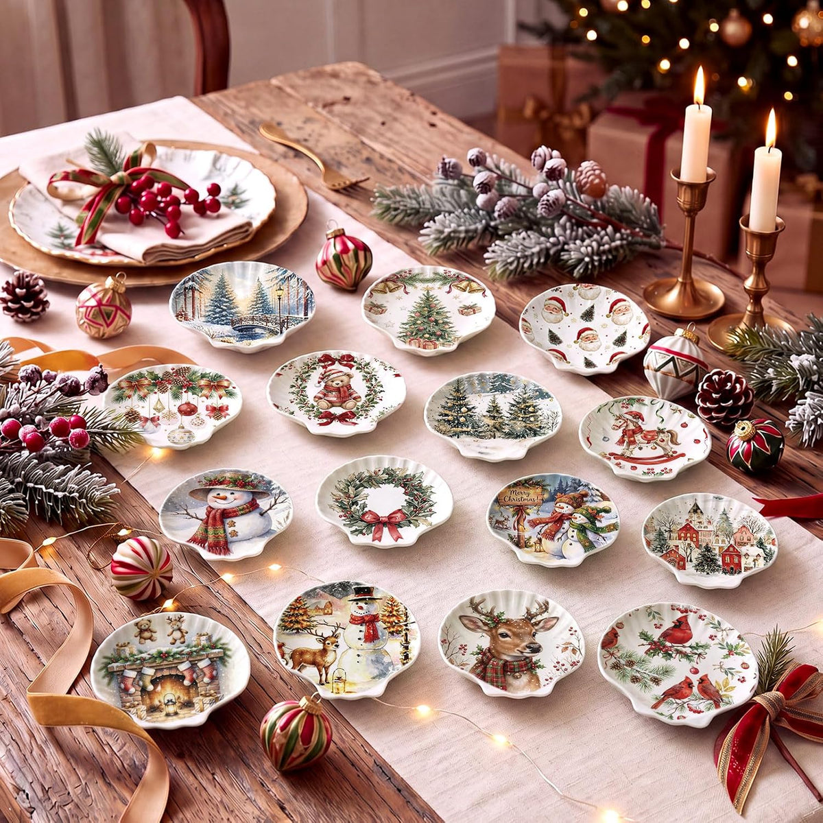 48 Pack 24 Styles Vintage Christmas Napkins for Decoupage, 13 Inch