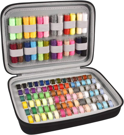 84-Bobbin Thread Organizer Case for Brother for Janome for Singer | Hard EVA, 24 Sewing Thread Spool Capacity