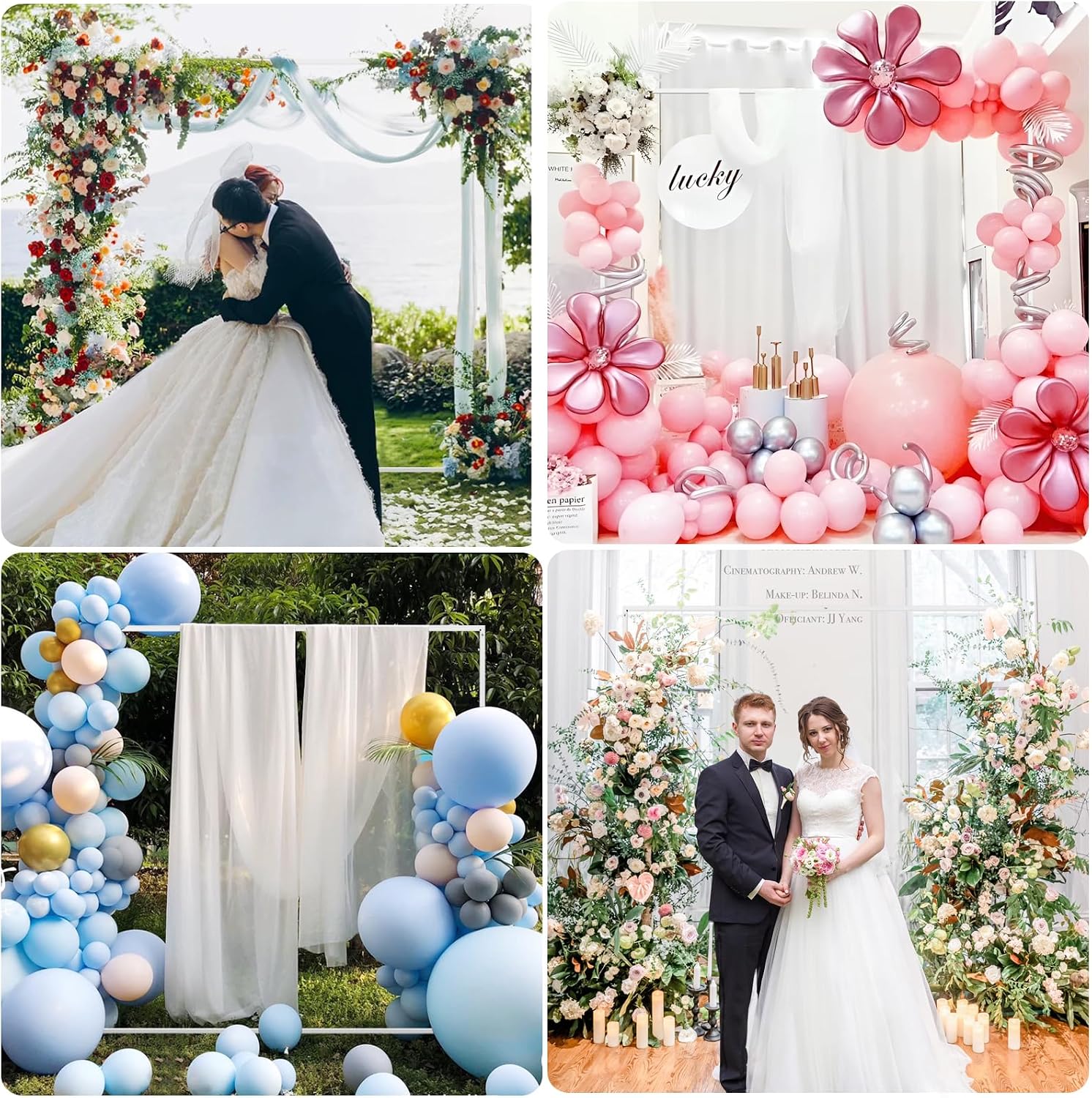 6.6FTx6.6FT White Wedding Arch Backdrop Stand Square Metal