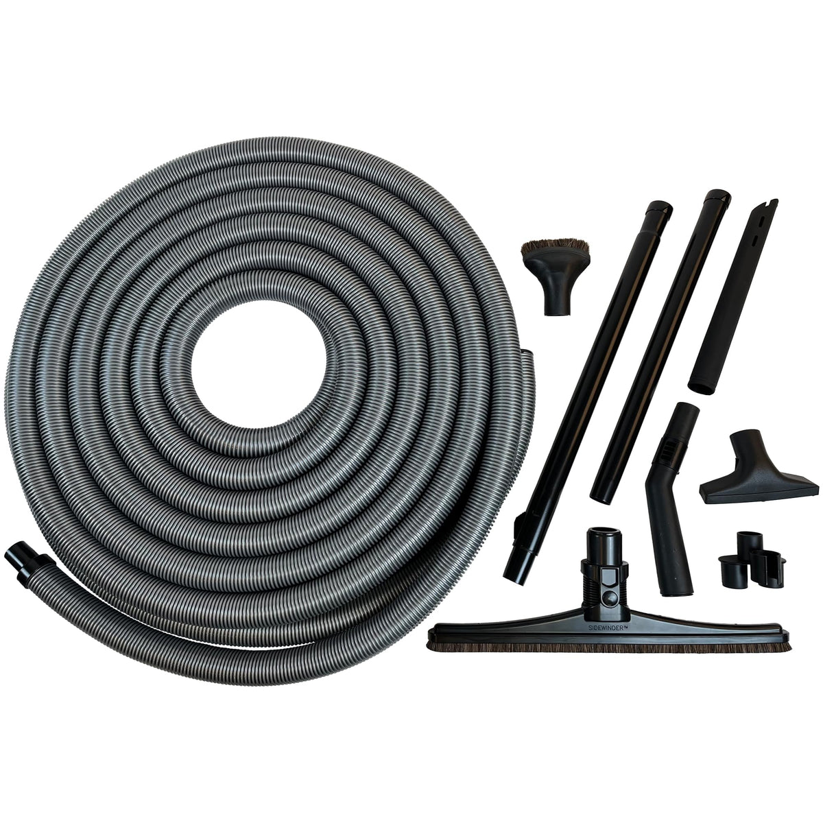 Cen-Tec Systems 60 Ft. Retractable Hose and Sidewinder Set for Central Vacuums with Hide-A-Hose Valves
