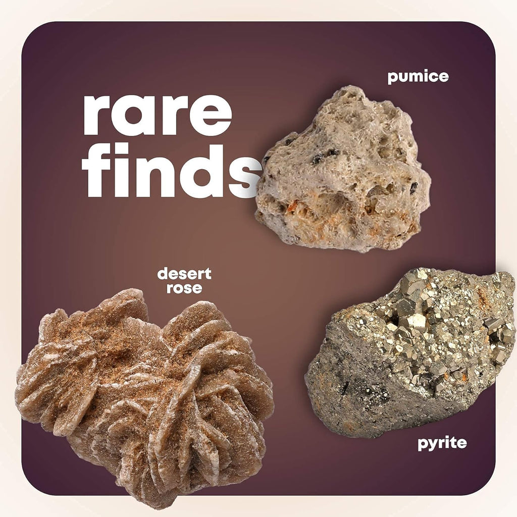 Rock Collection for Kids - Includes 250+ Bulk Rocks, Gemstones & Crystals + Genuine Fossils and Minerals - 2 Lbs.