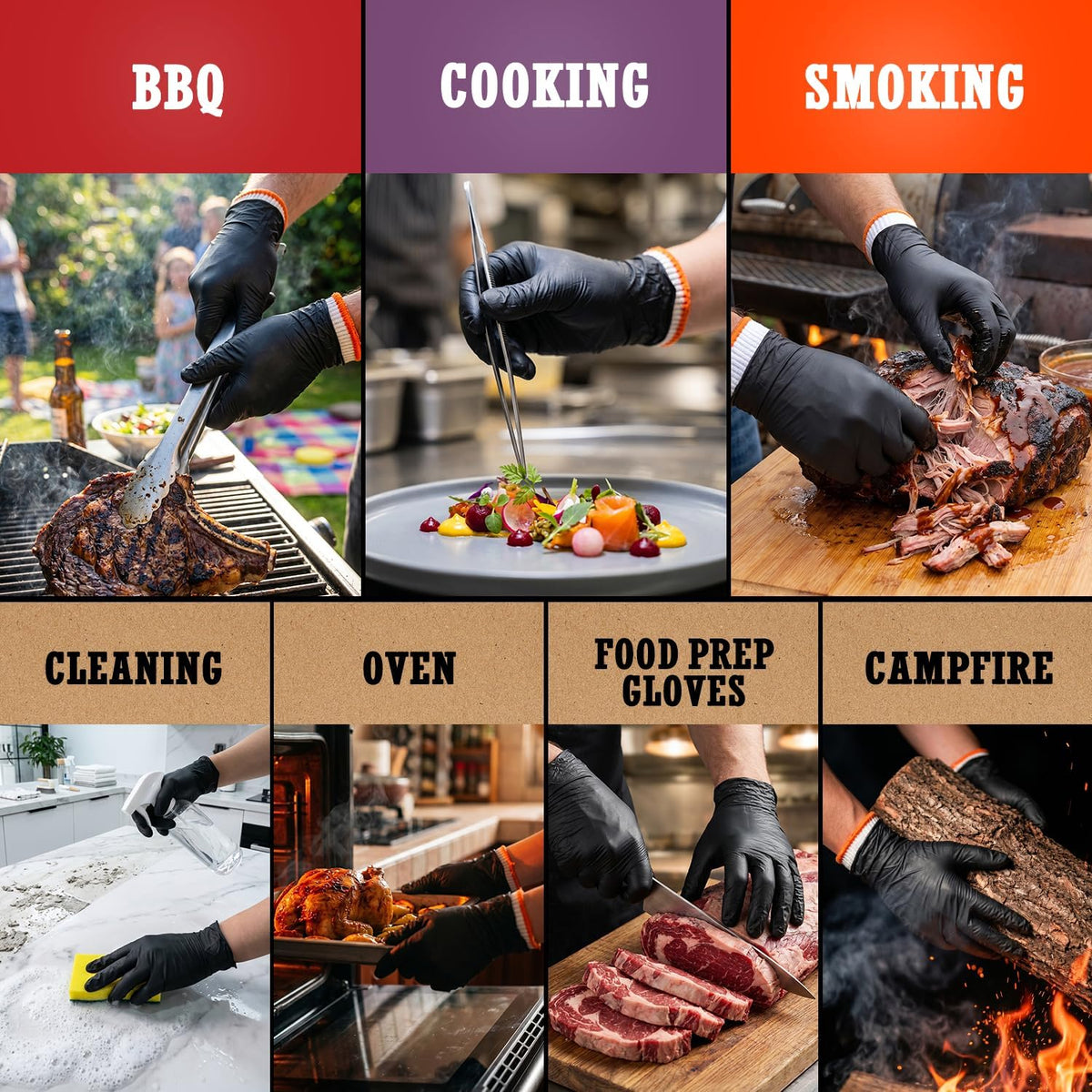 BBQ Gloves,Disposable BBQ Gloves Heat Resistant Cooking