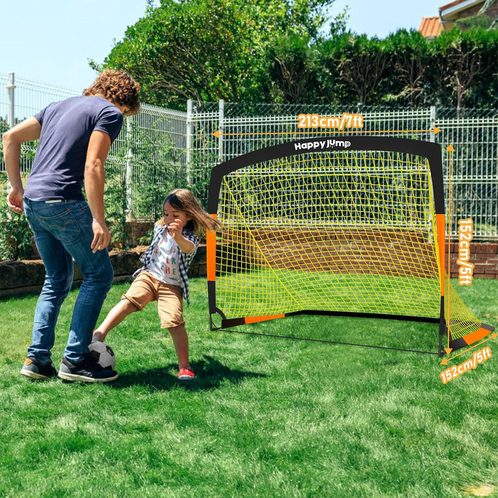Kids Backyard Soccer Goals 7x5 & 5x3.6 FT, Portable Outdoor Play | For Kids Ages 6-14 Backyard Play, Weatherproof Net