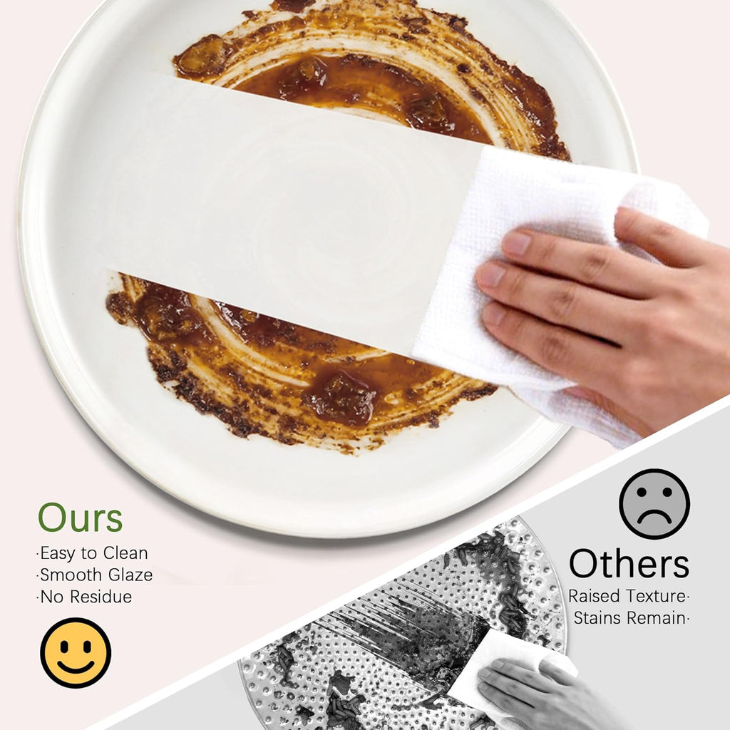 Stoneware Dinnerware Sets Service for 4, 12 pcs Reactive Glaze Plates and Bowls Sets, Embossed Boho Ceramic Dish Set