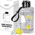 Half Gallon Water Bottle with Time Marker，74oz Water Jug BPA Free | Strap & Handle Large-Capacity Leakproof Water