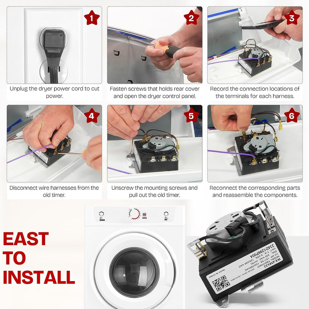 for GE GTDX100EM1WW Dryer Timer Replacement
