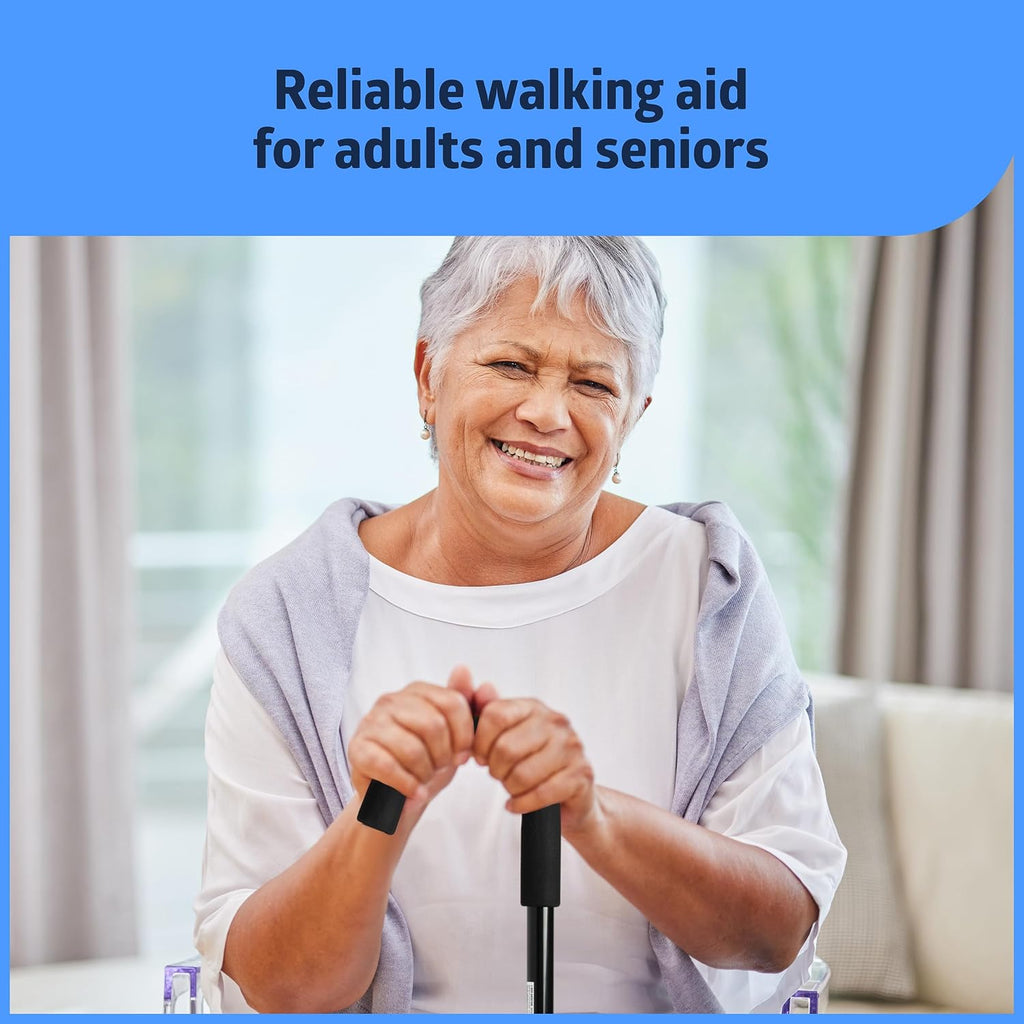 Aluminum Cane Walking Aid is Portable & Lightweight, Helps Seniors & Adults with Balance, Knee Injuries, Leg Surgery