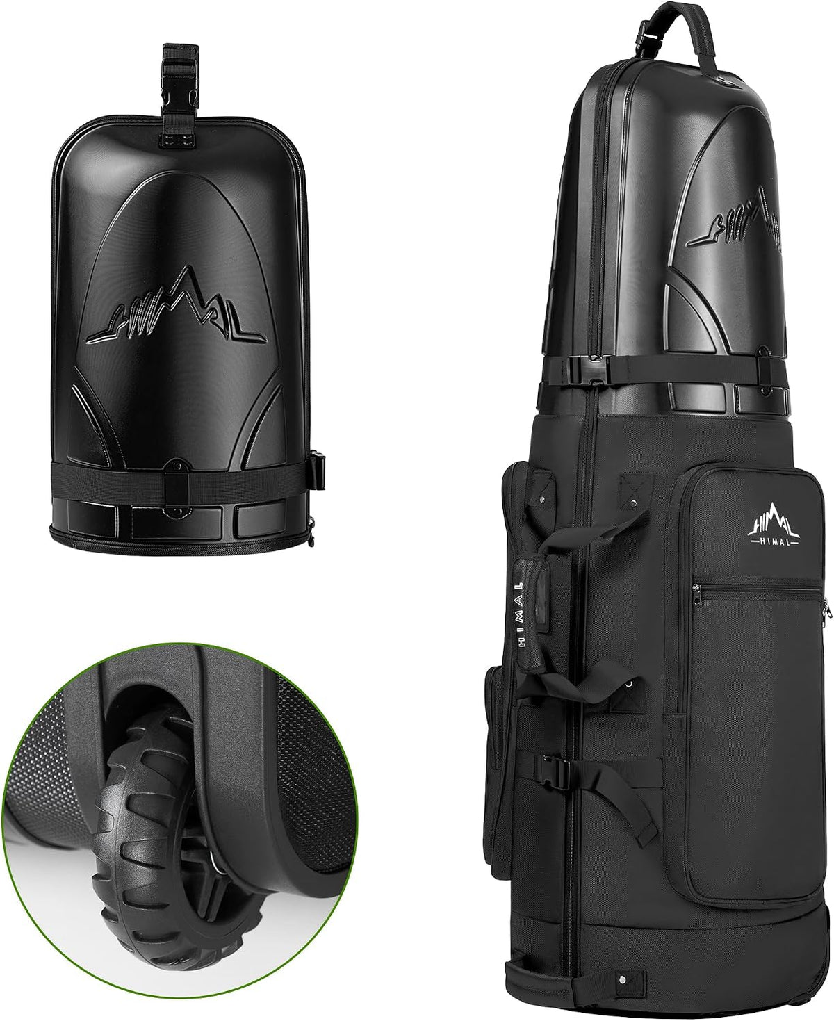 Golf Travel Bag with Hard Case Top, 1680D Heavy Duty Oxford Wear-Resistant
