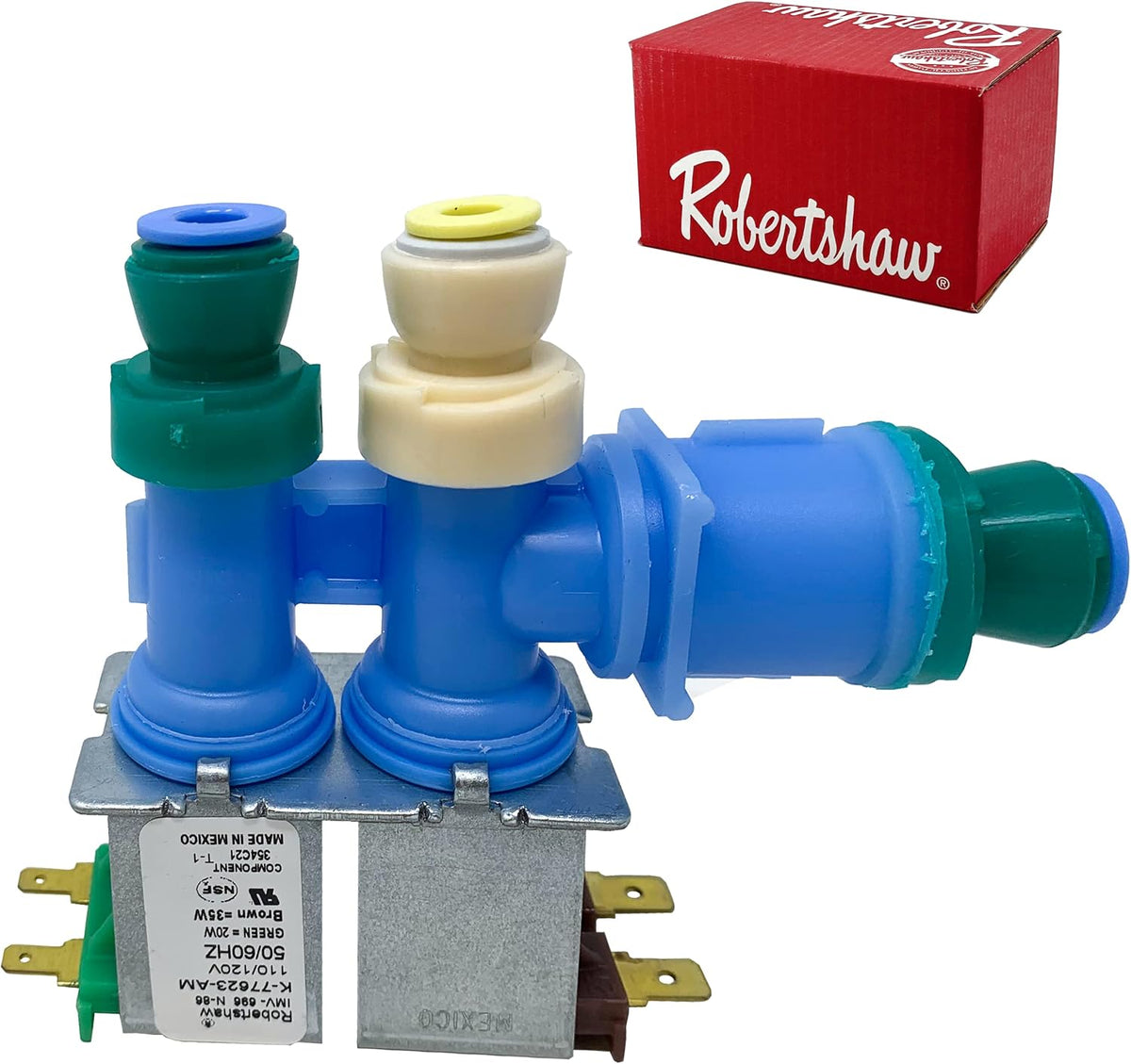 [WPW10312696 Valve OEM Mania] W10312696 WPW10312696 NEW OEM Produced for Whirlpool Kenmore Refrigerator Water Inlet Valve by Robertshaw Replacement Part