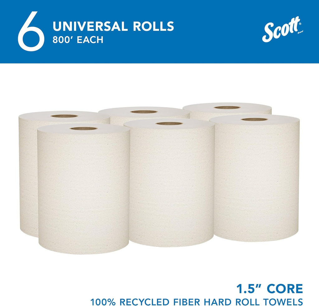 Hard Roll Paper Towels, Bulk, 6 Rolls x 800' (56758)