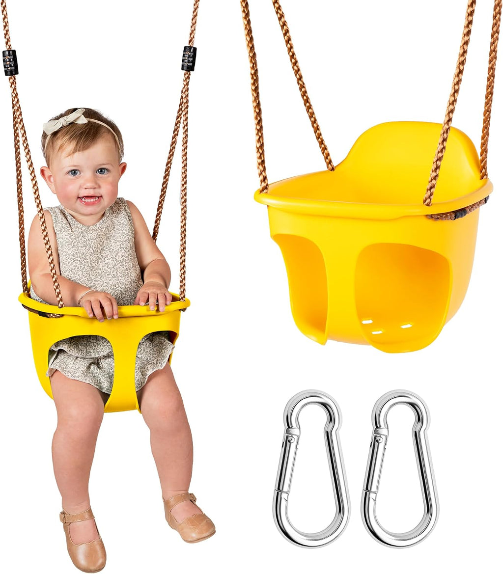 Acorn Adventures Toddler Swing Seat – Baby Bucket Swing for Outdoor Backyard & Porch, Adjustable Ropes, Easy Install