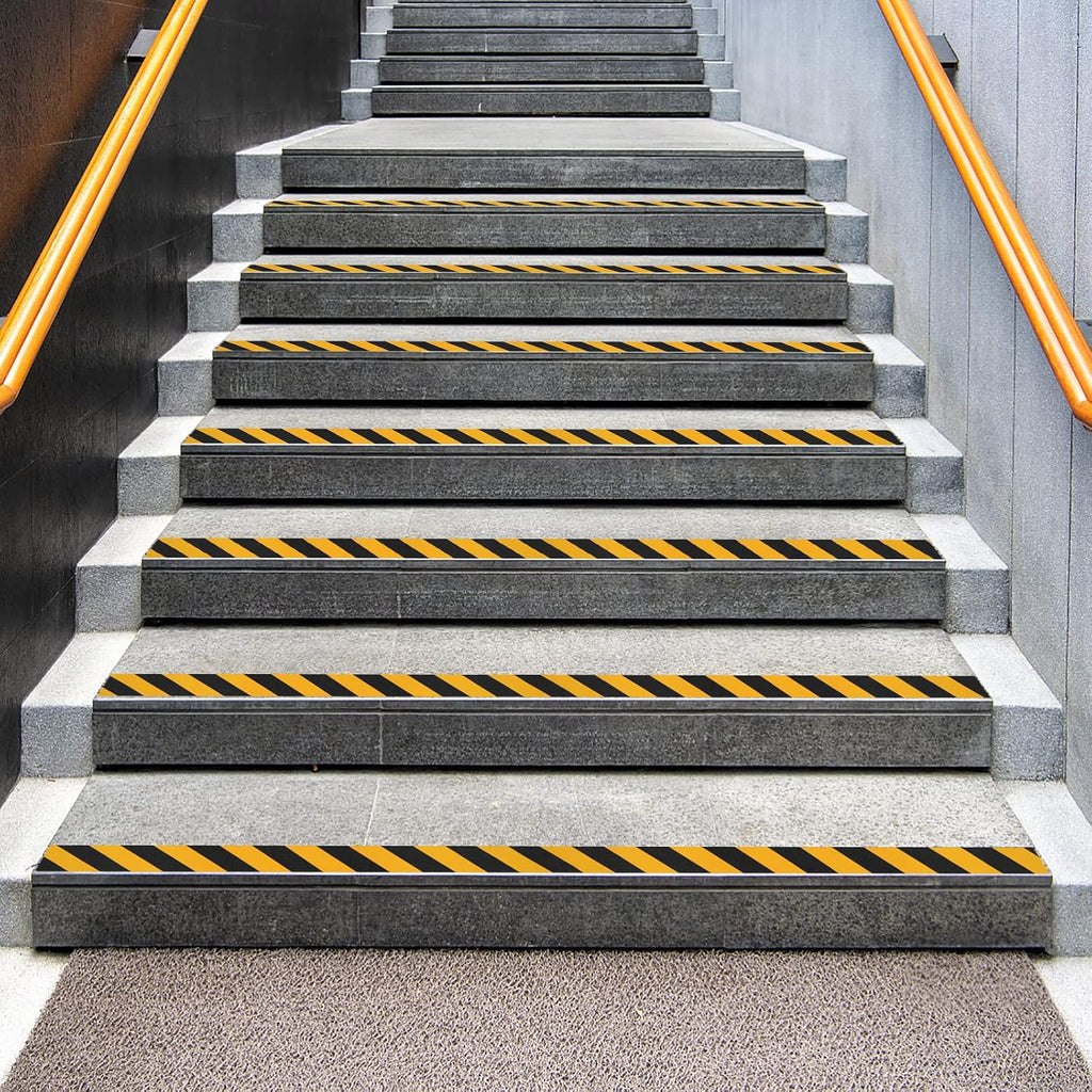 2" x 32" Anti Slip Tape Black Yellow – Non-Slip Traction for Steps, Ladders & Shop Floors, All-Weather Waterproof